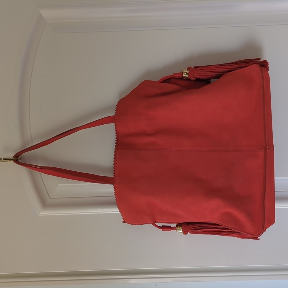 C. Wonder Orange Leather Tote Bag - Picture 1 of 5